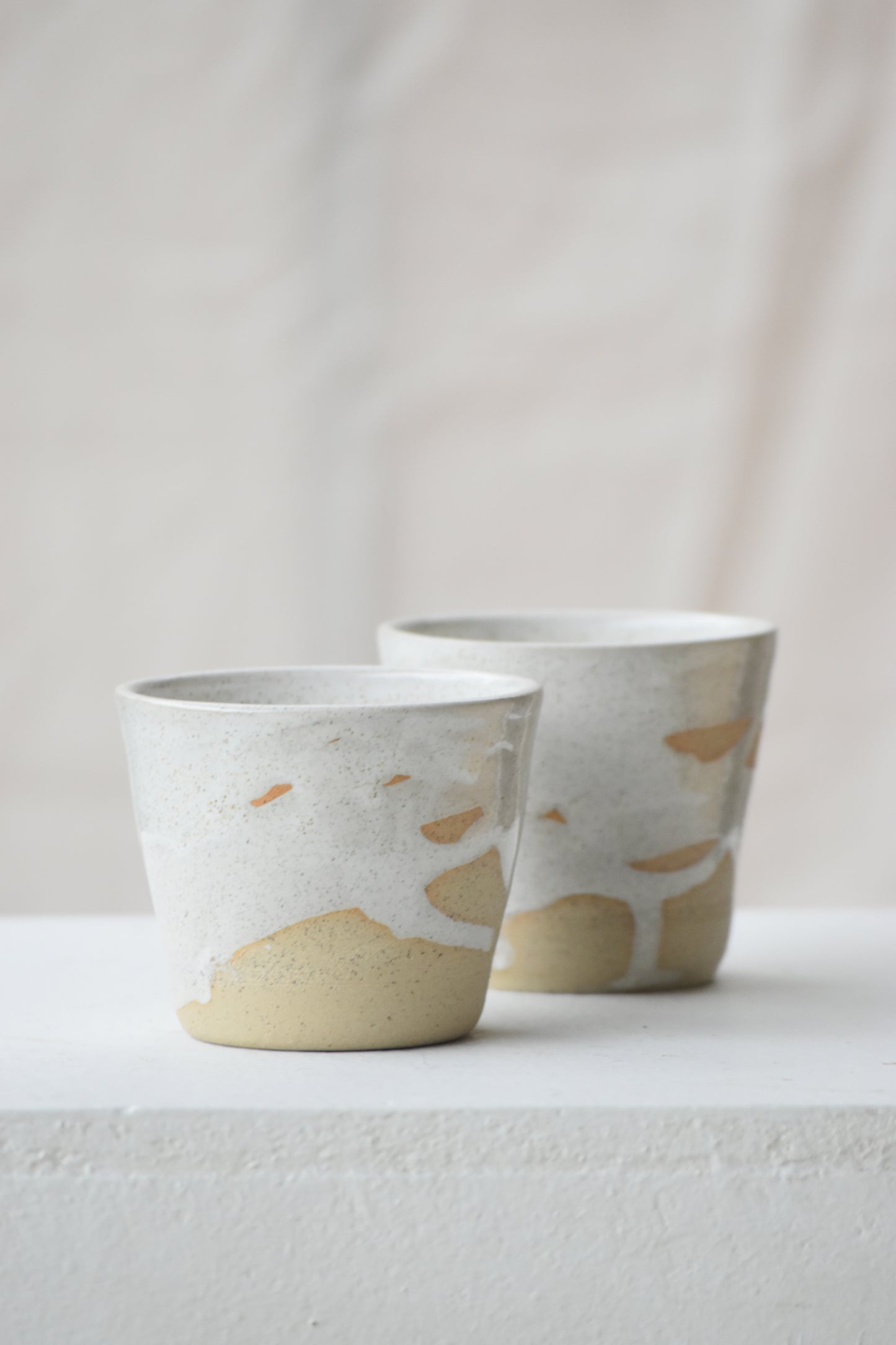 Milk coffee cups pair