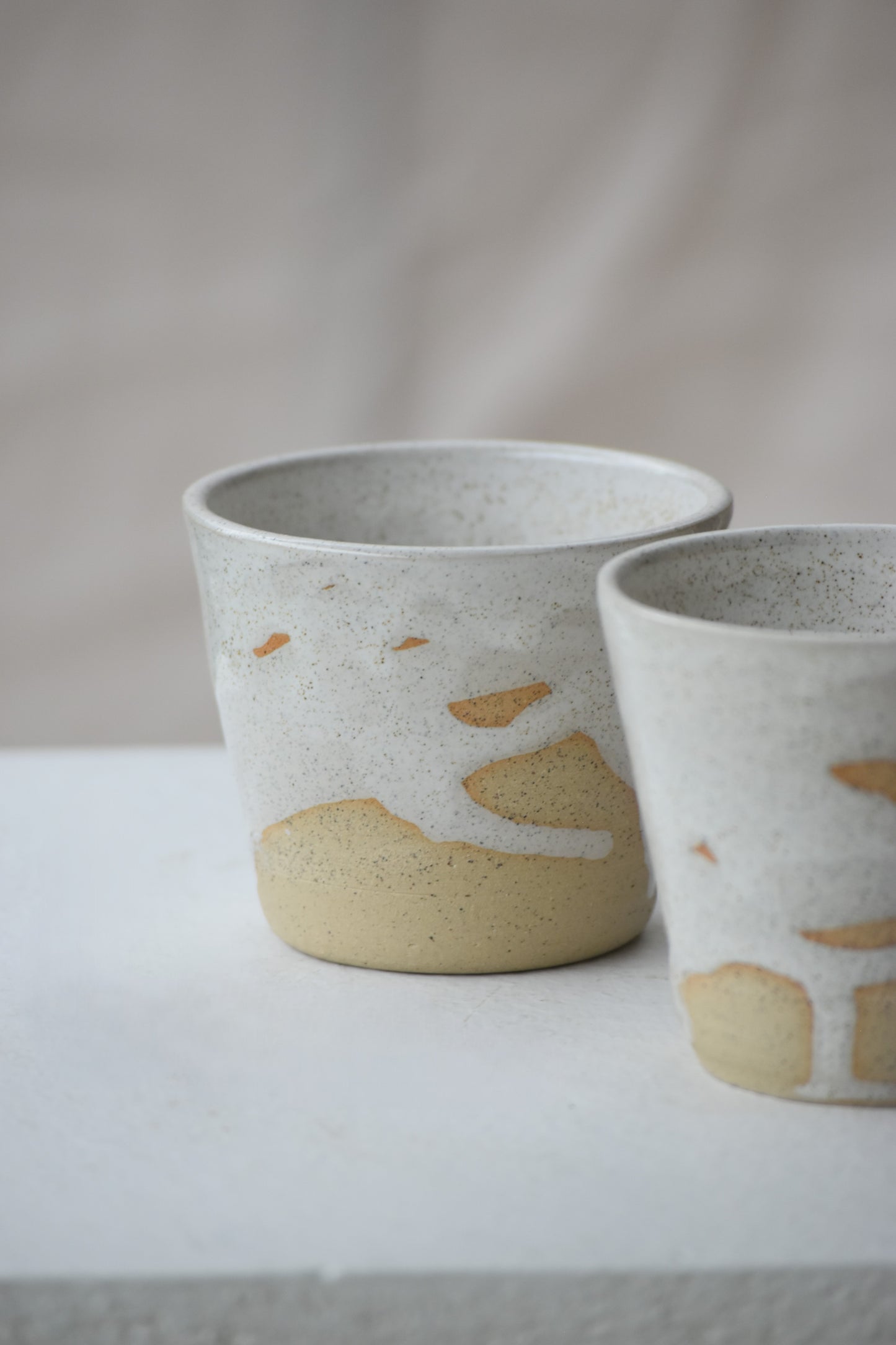 Milk coffee cups pair